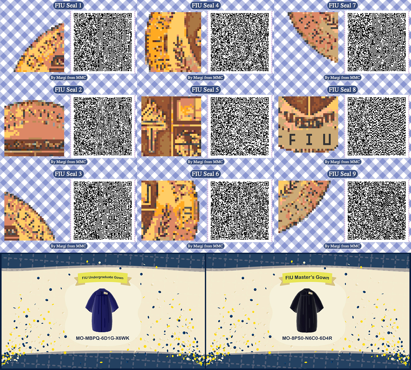 FIU Seal and Graduation Gowns for Animal Crossing New Horizons