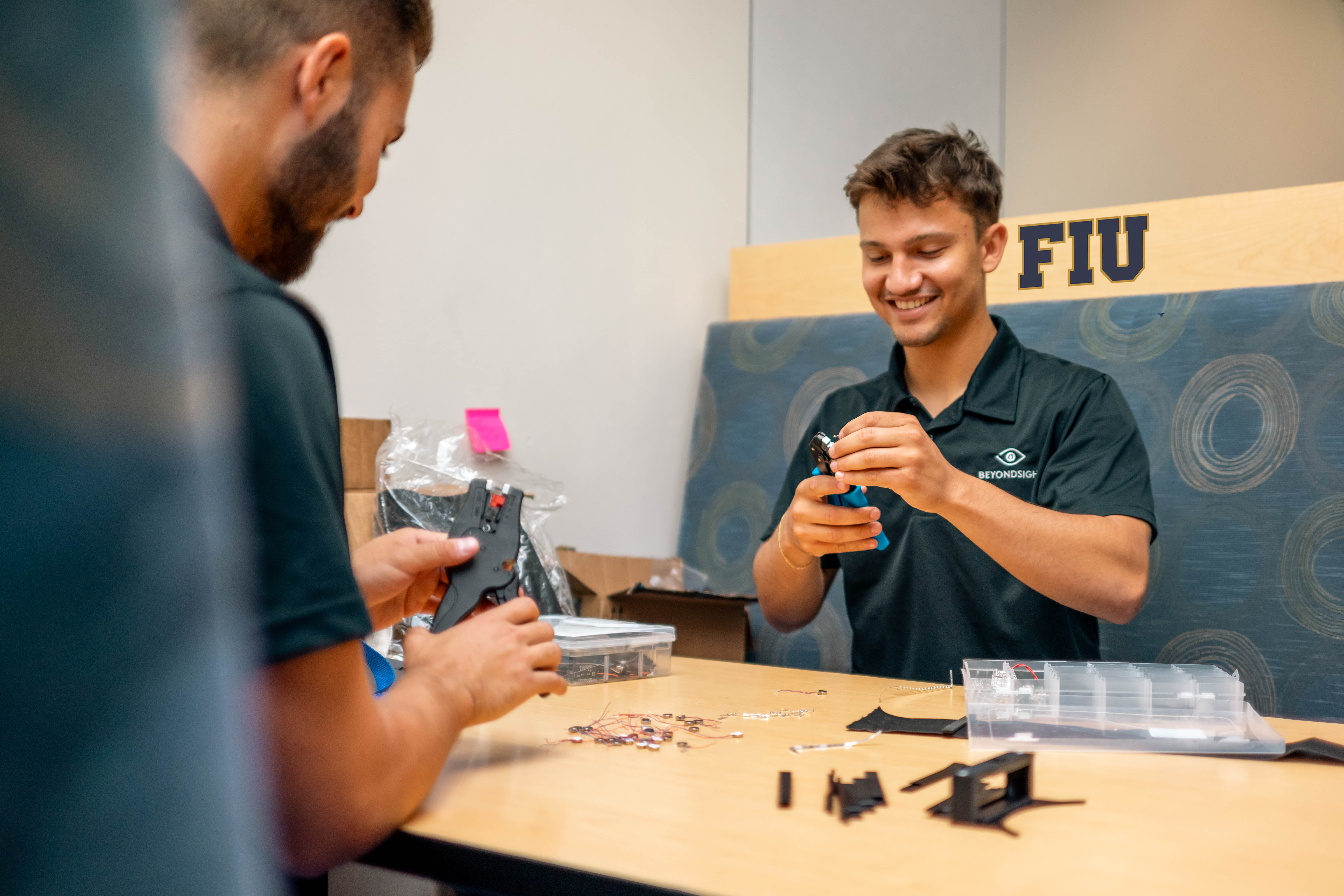 Gabriel working on the next prototype at the FIU Green Library