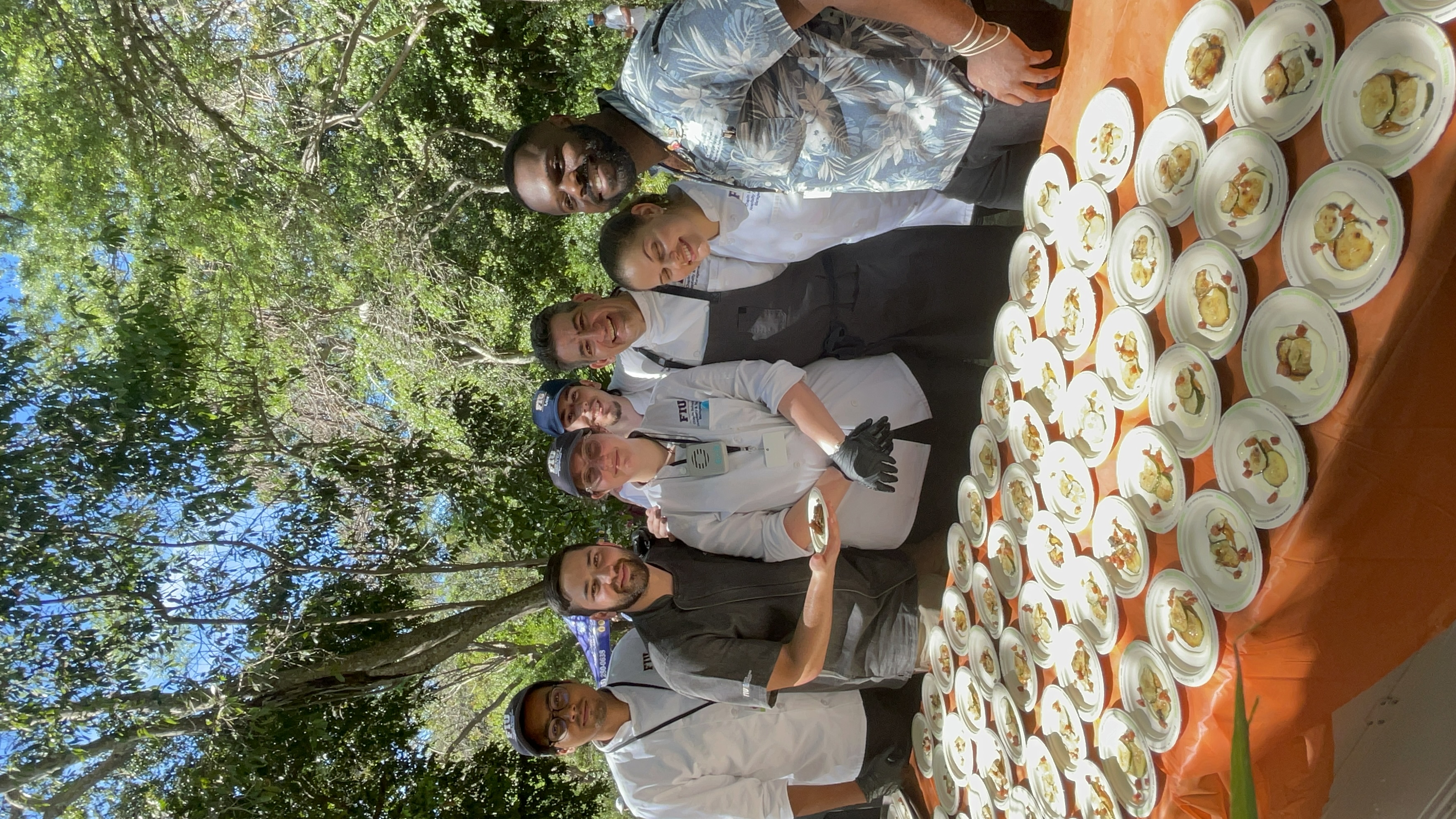 Chef Masi with students at Deering Estate compeition