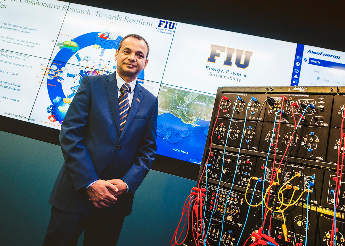 Arif Sarwat, principal investigator of the FIU-FPL microgrid and director of FIU’s Energy, Power and Sustainability-Intelligence research group. 